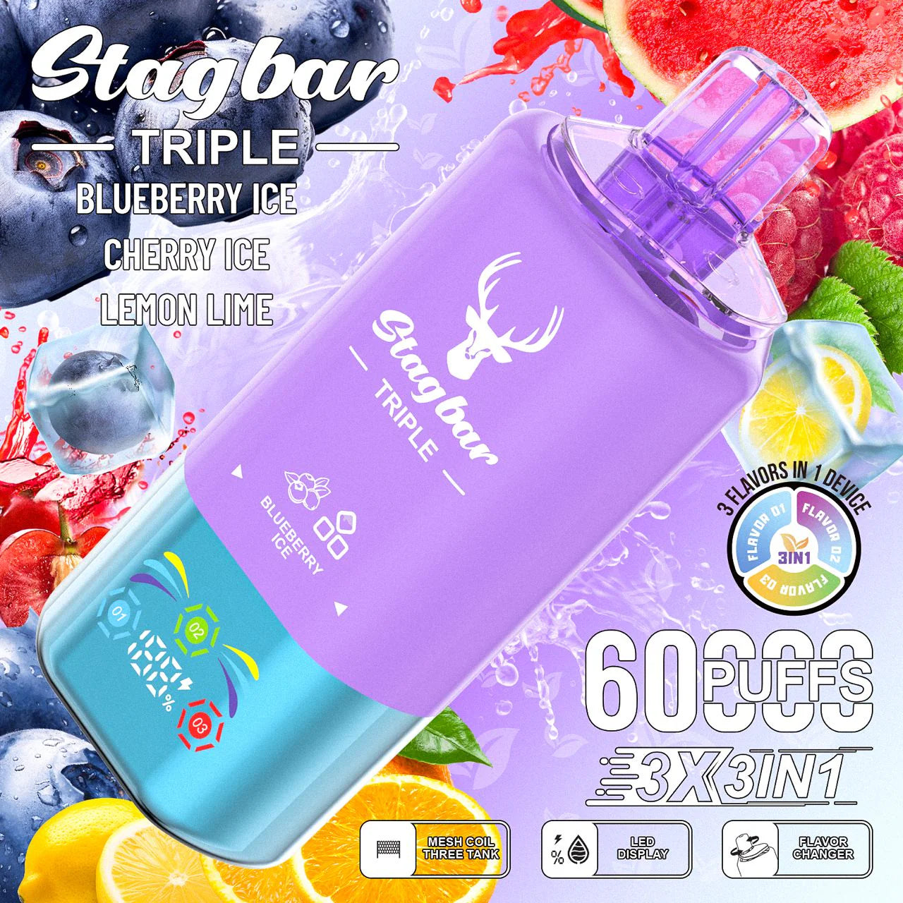 Stag Bar 60.000 Puffs - Vape 3 sabores en 1