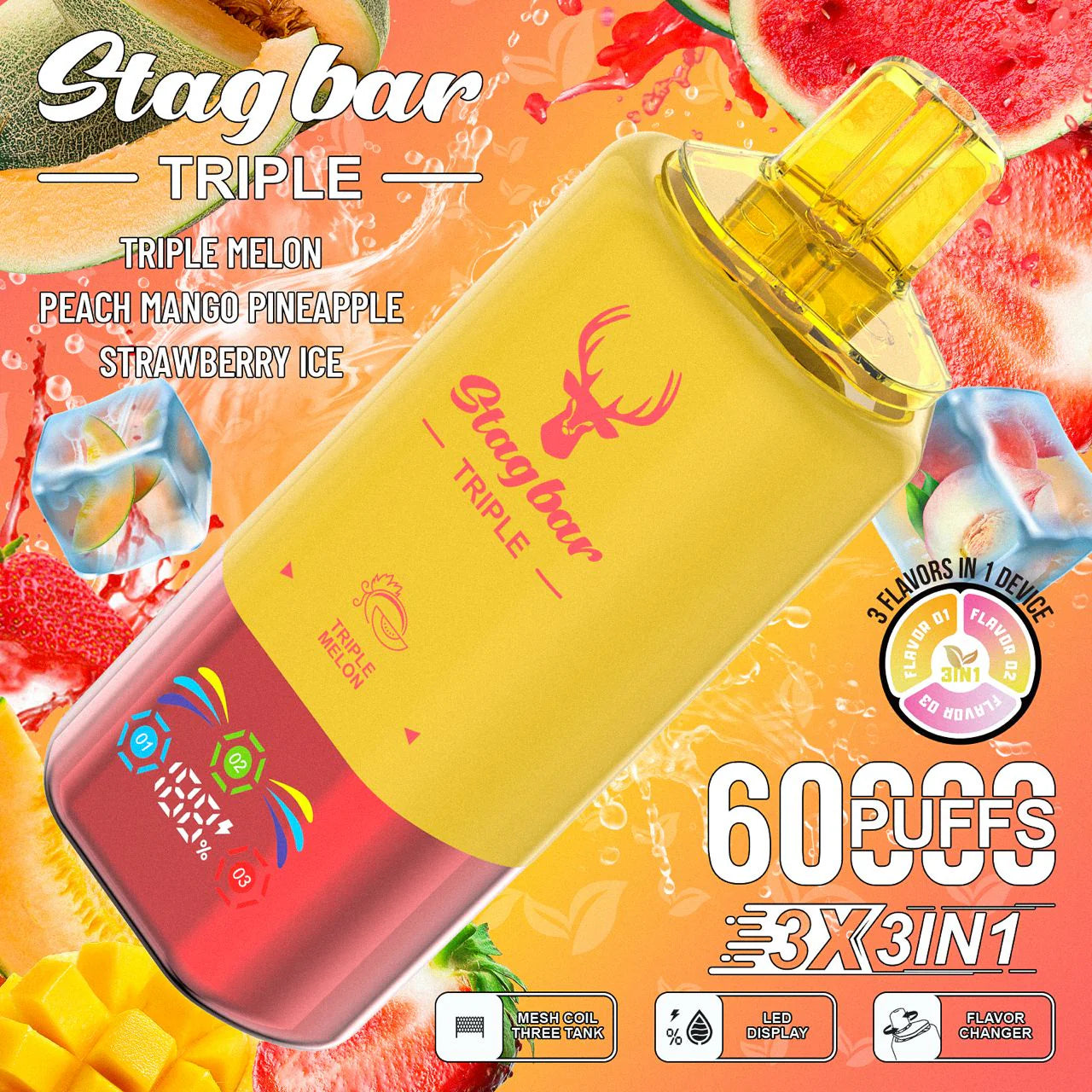 Stag Bar 60.000 Puffs - Vape 3 sabores en 1