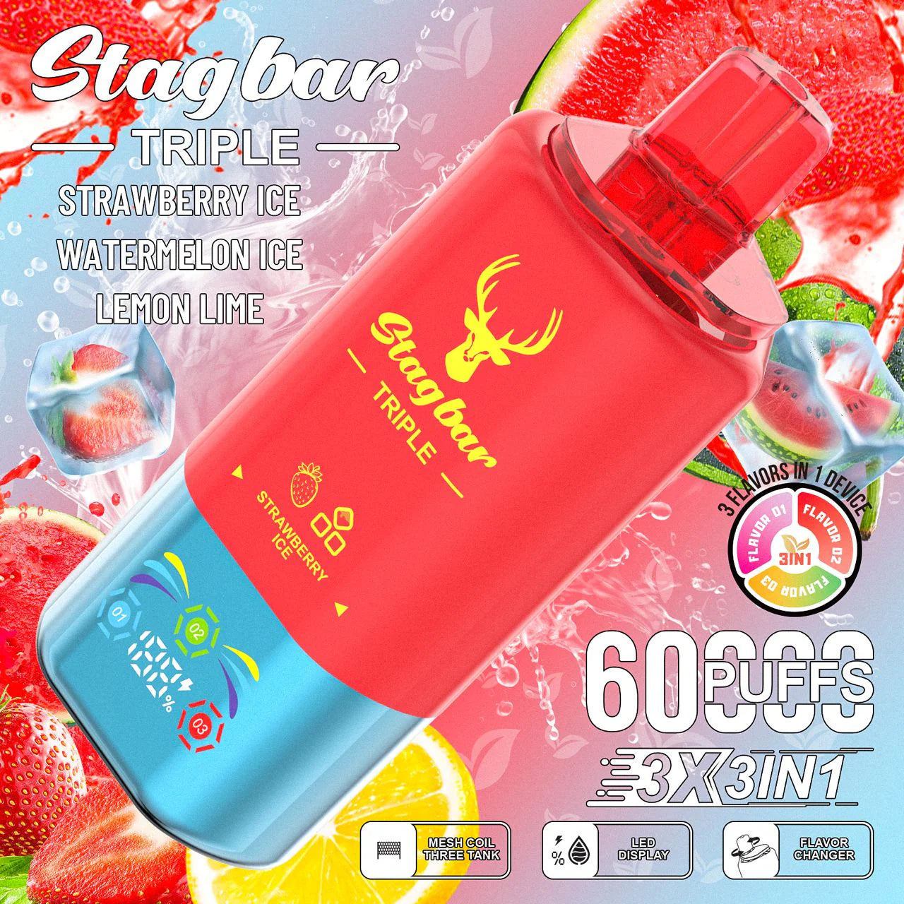 Stag Bar 60.000 Puffs - Vape 3 sabores en 1