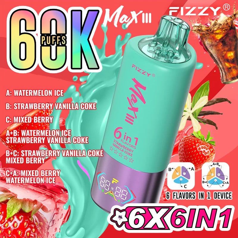 Fizzy Séxtuple 60000 Puffs - Vape 6 sabores en 1