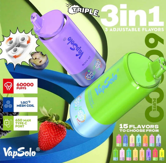 Vapsolo Triple 60.000 Puffs - Vape 3 sabores en 1