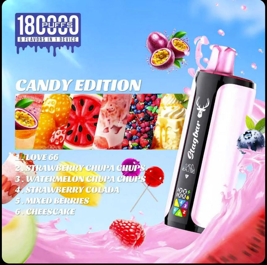 Stagbar 180.000 Puffs - Vape 6 sabores en 1