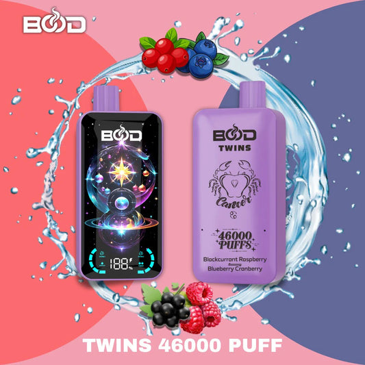 Bood Twins 46K - Grosella Negra y Frambuesa – Arándano y Arándano Rojo