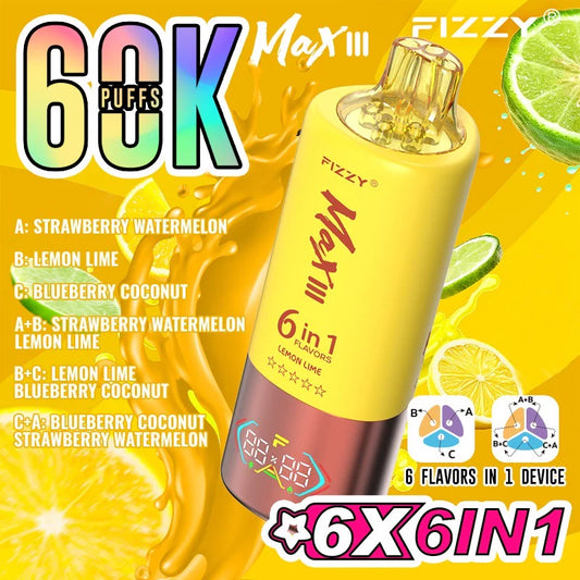 Fizzy Séxtuple 60000 Puffs - Vape 6 sabores en 1