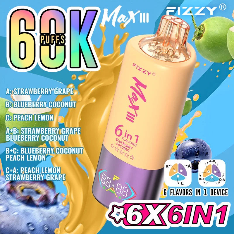 Fizzy Séxtuple 60000 Puffs - Vape 6 sabores en 1