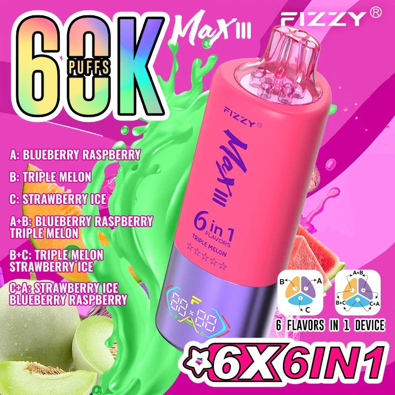 Fizzy Séxtuple 60000 Puffs - Vape 6 sabores en 1