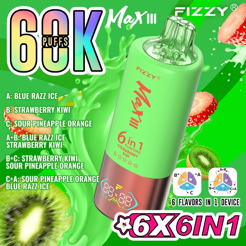Fizzy Séxtuple 60000 Puffs - Vape 6 sabores en 1