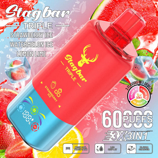 Stag Bar 60K - Fresa Helada – Sandía Helada – Limón con Lima